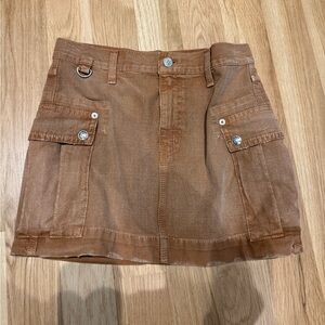 Re/Done travertino cargo mini skirt